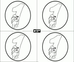 First birthday party coloring page