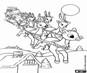 The first reindeer is Rudolph coloring page
