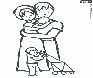 The first steps of a baby coloring page