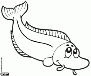 A fish with long barbels coloring page