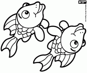 Fish, a zodiac sign coloring page