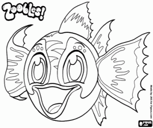 Fish, Zoobles from Seagonia coloring page