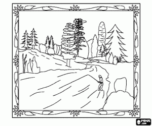A fisherman on the river coloring page