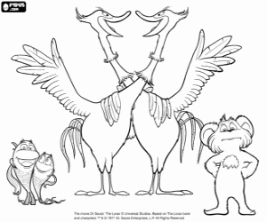 The fishes, the swans and Pip coloring page