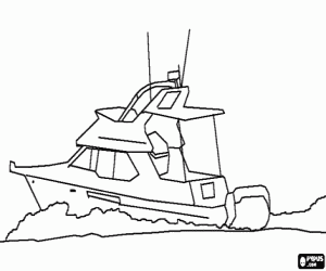 Fishing and ride boat  coloring page