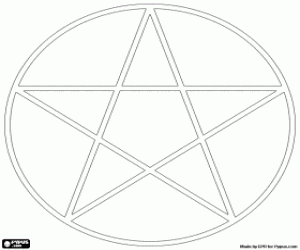 Five-pointed star, pentacle coloring page