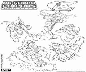 Five of the Super Friends coloring page