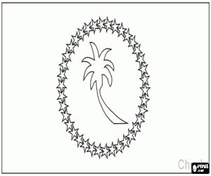 Flag of Chuuk in Micronesia coloring page