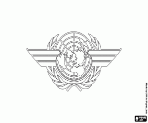 The flag of Civil Aviation coloring page