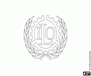 Flag of the ILO coloring page