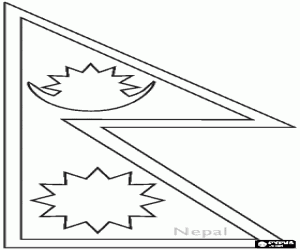 Flag of Nepal coloring page