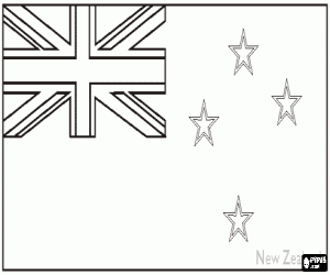 The flag of New Zealand coloring page