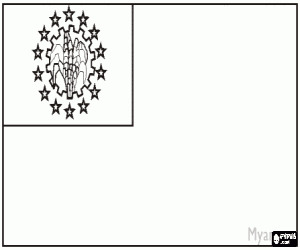 Flag of Burma or Myanmar coloring page
