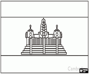 Flag of Cambodia  coloring page