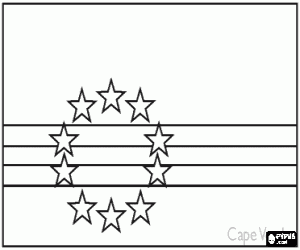 Flag of Cape Verde coloring page