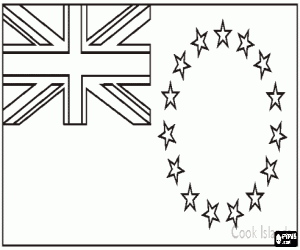 Flag of Cook Islands coloring page