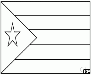 Flag of Cuba coloring page