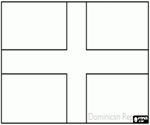 Flag of Dominican Republic coloring page