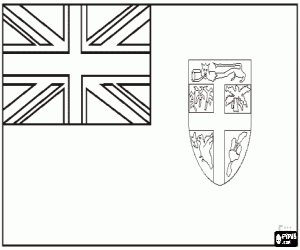 Flag of Fiji or Fiji Islands coloring page