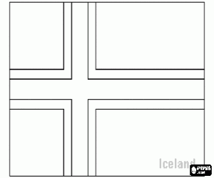 Flag of Iceland coloring page