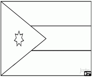 Flag of Jordan coloring page