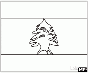 Flag of Lebanon coloring page
