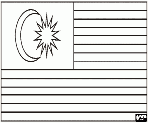 Flag of Malaysia coloring page