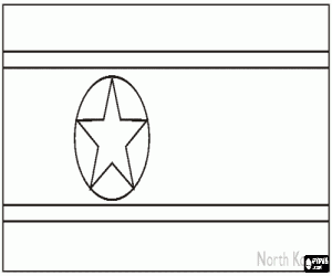 Flag of North Korea coloring page