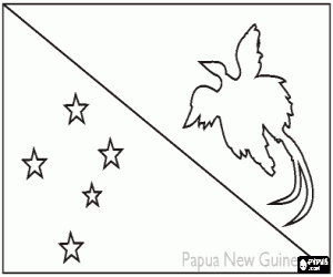 Flag of Papua New Guinea coloring page