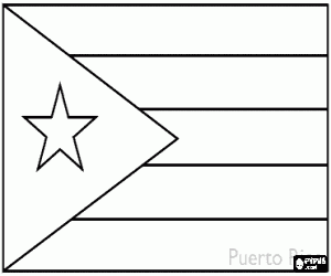 Flag of Puerto Rico coloring page