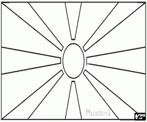 Flag of Republic of Macedonia coloring page