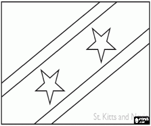 Flag of Saint Kitts and Nevis coloring page
