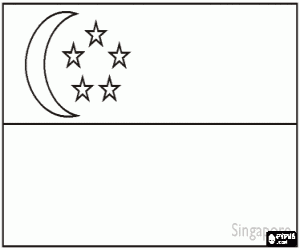 Flag of Singapore coloring page