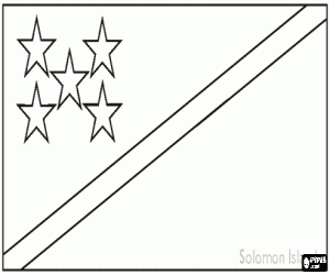 Flag of Solomon Islands coloring page