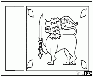 Flag of Sri Lanka coloring page