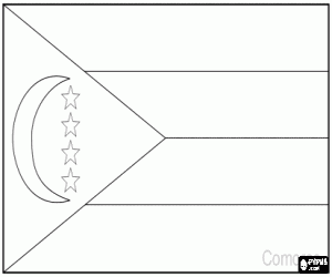 Flag of the Comoros coloring page