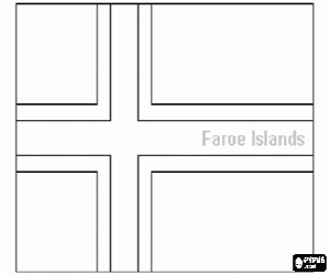 Flag of the Faroe Islands or Faeroe Islands  coloring page