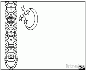 Flag of Turkmenistan coloring page