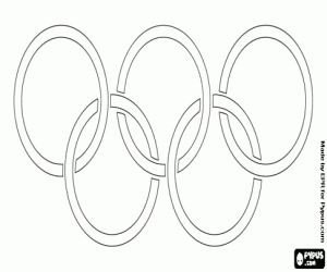 The flag with the Olympic rings coloring page