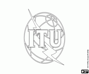 The flag of the telecommunications coloring page