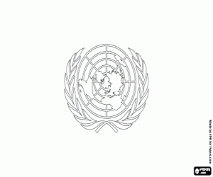 The flag of the UN coloring page
