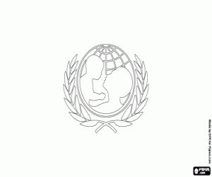 The flag of Unicef coloring page