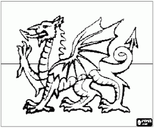 Flag of Wales coloring page