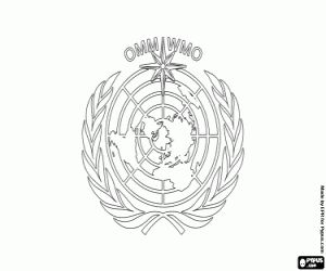 The flag of WMO coloring page
