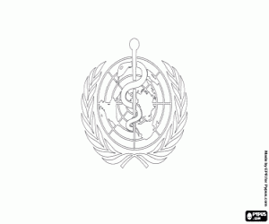 The flag of the WHO coloring page