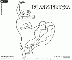 Flamenca, a character from Emoji coloring page