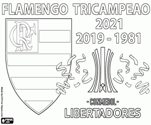 Flamengo, x3 Libertadores champion coloring page