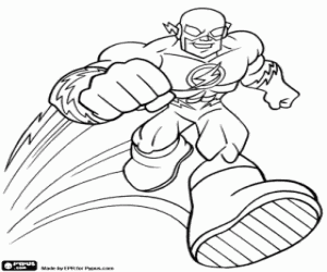 Flash, one of the super friends coloring page