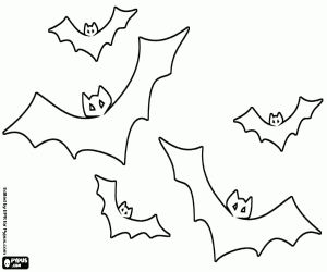 The flight of the bats coloring page