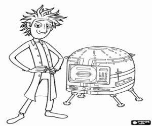 Flint Lockwood and his inventions coloring page